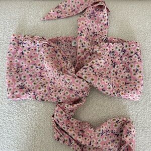 O.Vianca Floral Wrap Crop Top